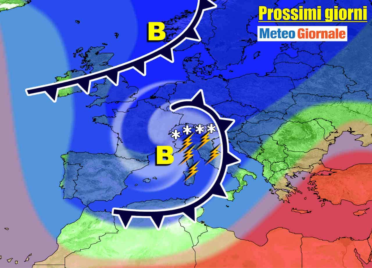 METEO all’8 Giugno: straordinario MALTEMPO verso l'Italia, previsione
