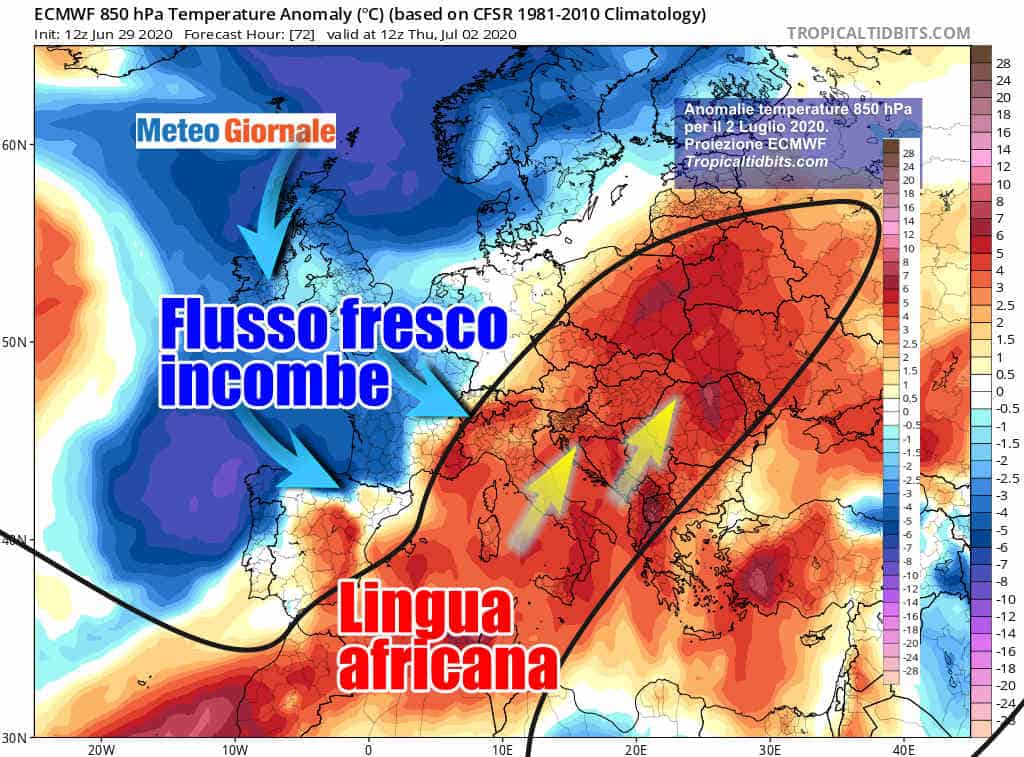 CALDO AFRICANO sta per raggiungere il top. Poi verrà spazzato via