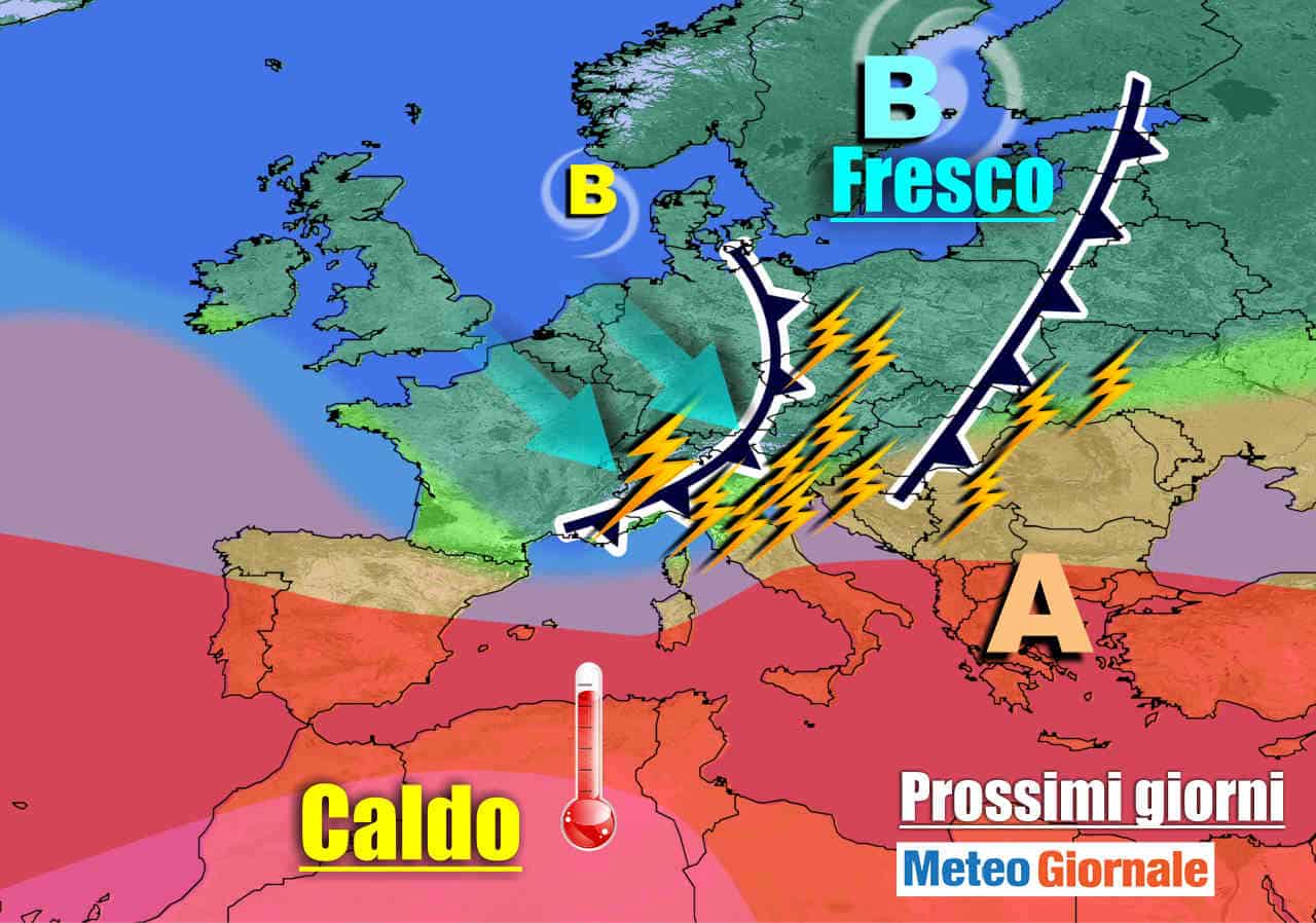 METEO sino al 28 Luglio: nuova BURRASCA, rischio NUBIFRAGI e GRANDINE
