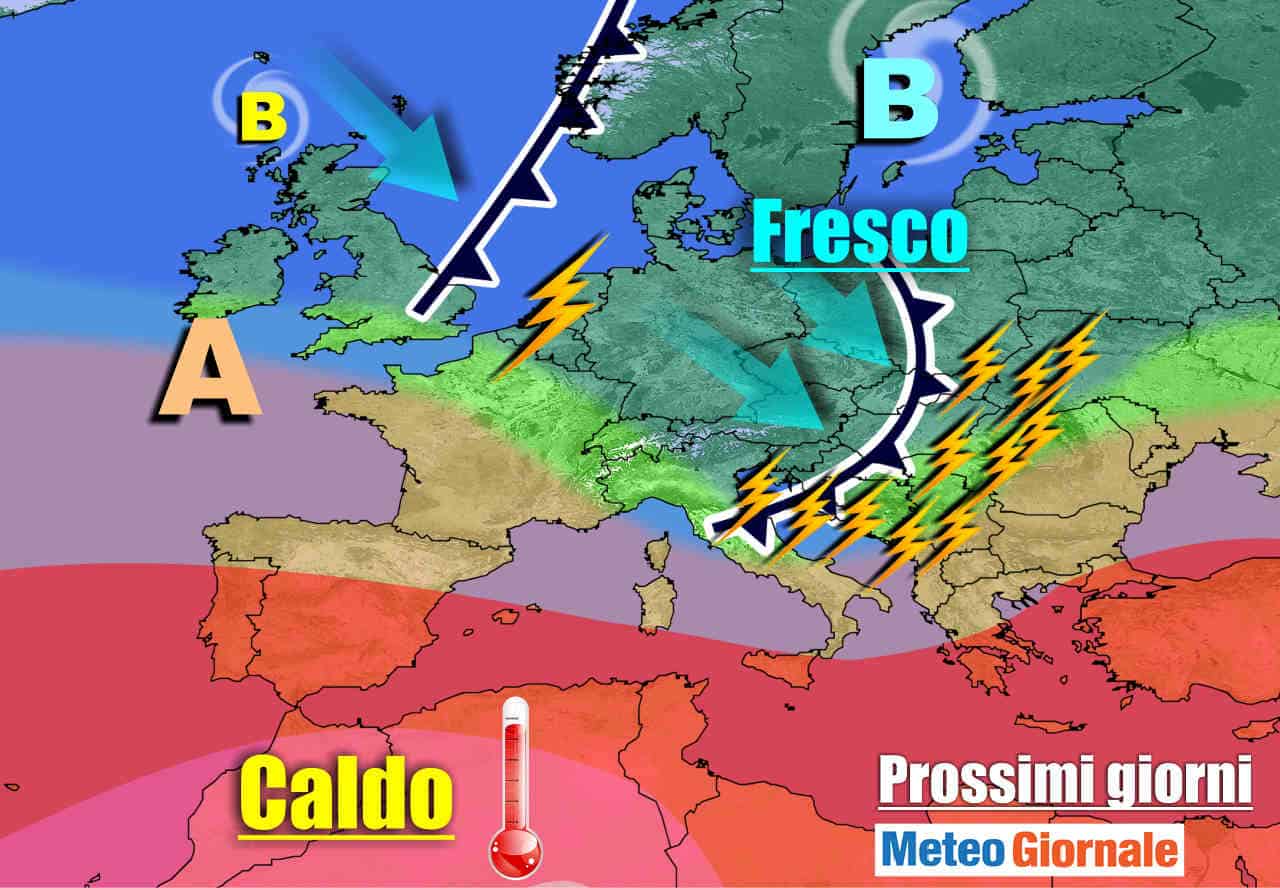 METEO sino al 29 Luglio: TEMPORALI, ma prossima settimana GRAN CALDO d'Africa
