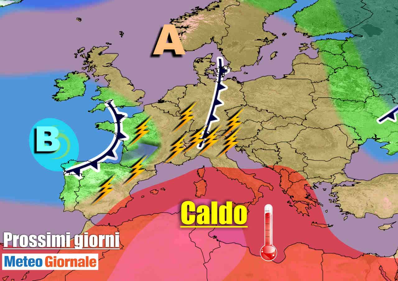 METEO 7 Giorni: Italia spaccata tra CLIMA ROVENTE e VIOLENTI TEMPORALI