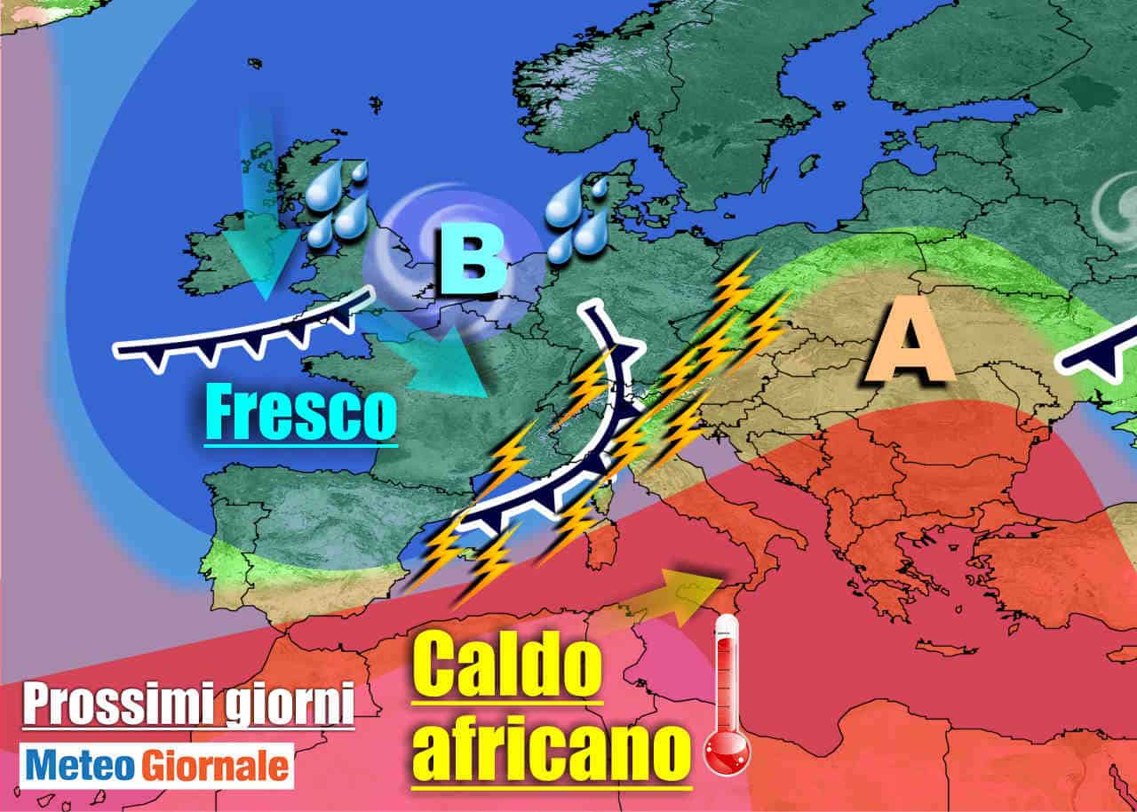 METEO Italia: TEMPORALI e GRANDINE, vediamo i mm. CALDO al Centro-Sud, ma cambia