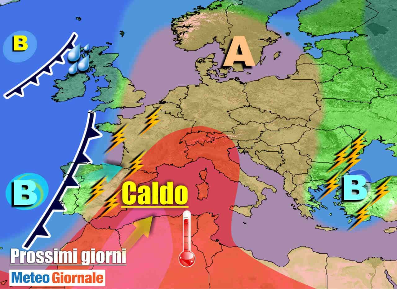 METEO verso Ferragosto tra CALDO AFRICANO e qualche forte TEMPORALE