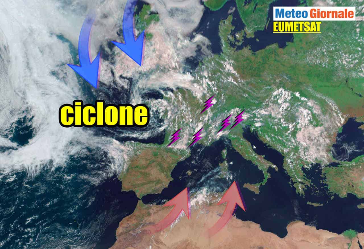 Ciclone sulla Francia, importanti conseguenze sul meteo d’Italia inizio settimana