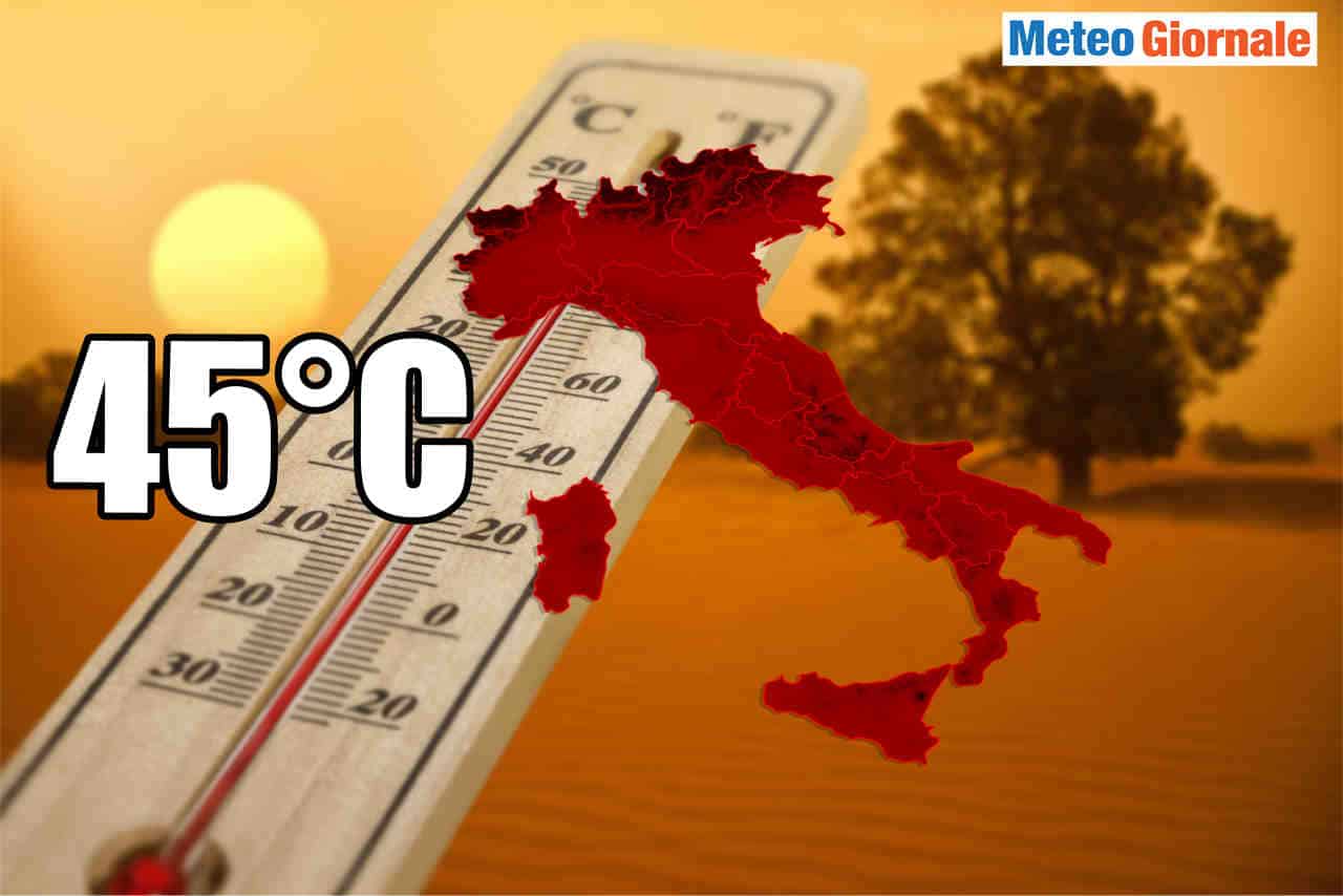 Meteo con il CALDO più forte dell’Estate: previste TEMPERATURE folli