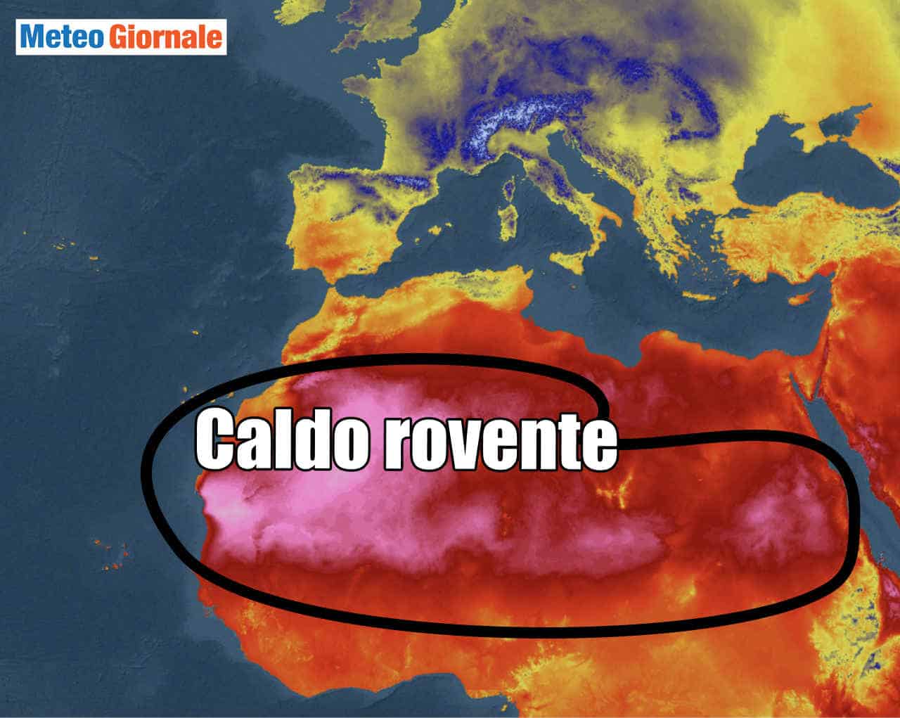 Bolla d’aria calda nel Nord Africa, indisturbata potrebbe dare noie all’Italia