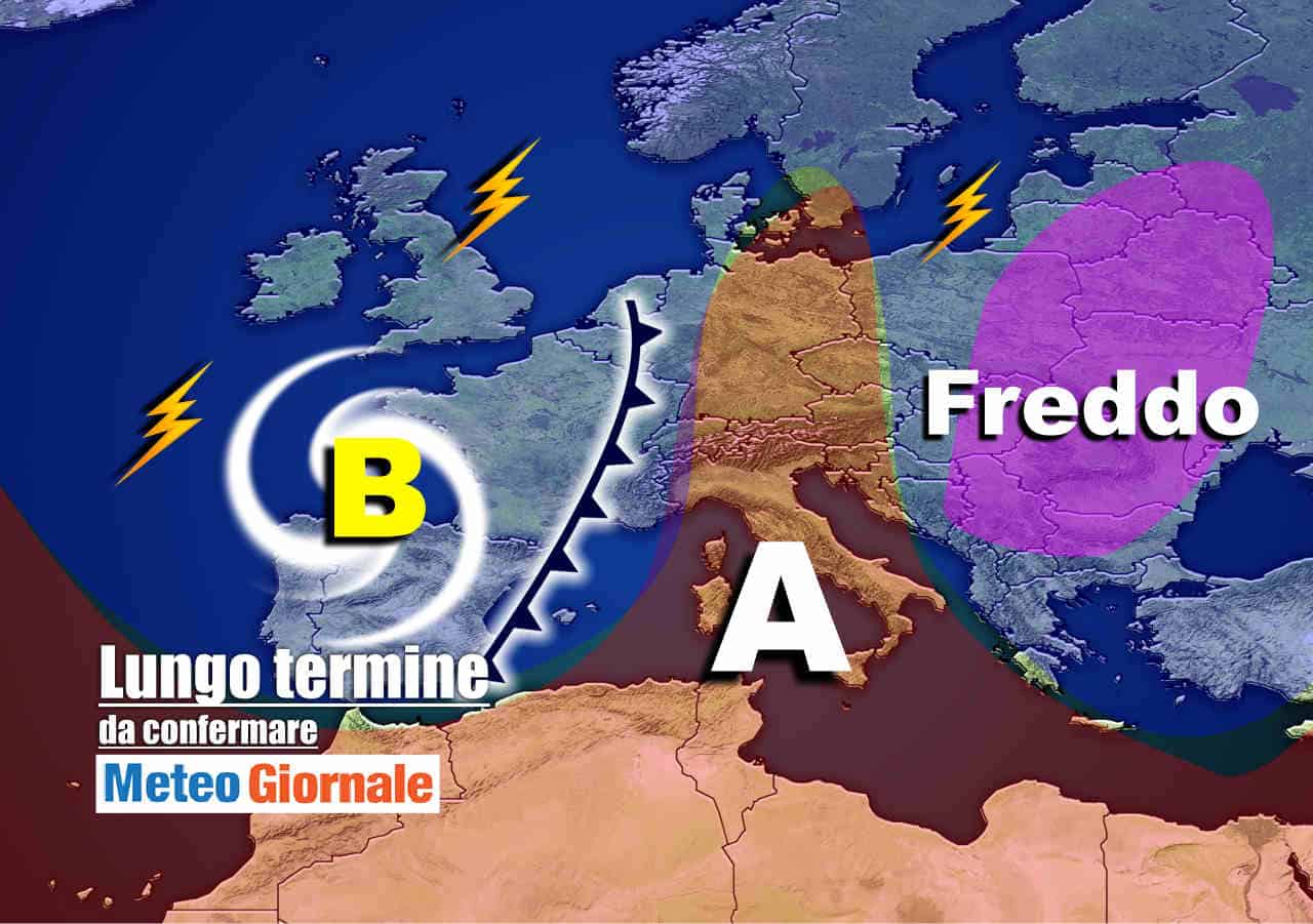 Meteo Italia valido 15 giorni: FREDDO da Est, SCONQUASSO da Ovest