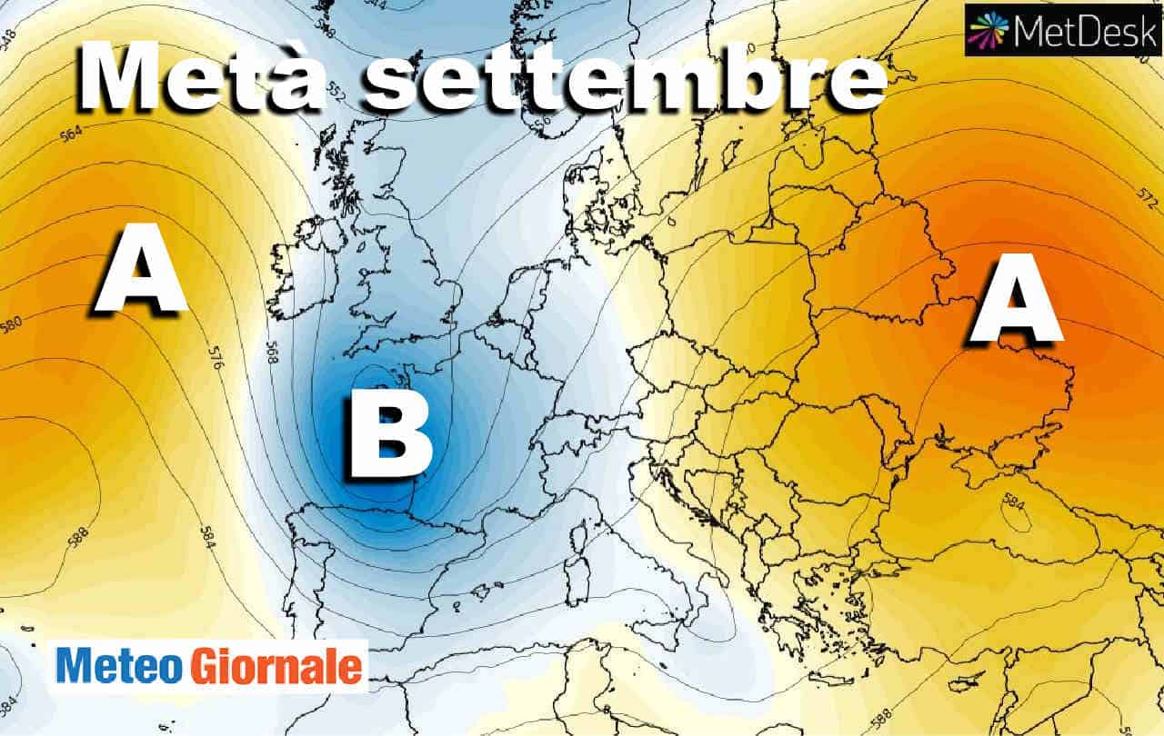 Intrusione aria fredda con cambiamento meteo a metà Settembre