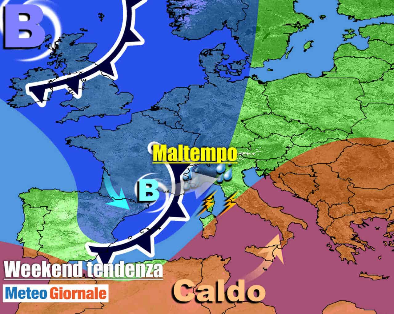 METEO TENDENZA, nel weekend ritorna la PIOGGIA. Ecco i dettagli