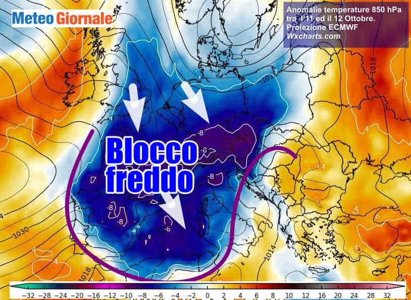 Affondo artico verso l’Europa, nuovo freddo precoce. L’inverno forza i tempi