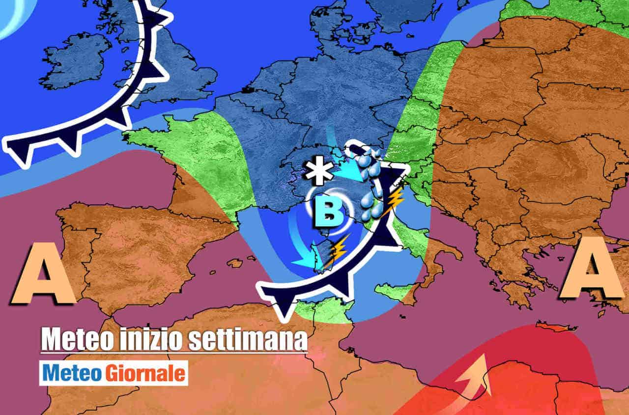 FORTE PERTURBAZIONE sull’Italia. Nuovo MALTEMPO, con piogge e temporali