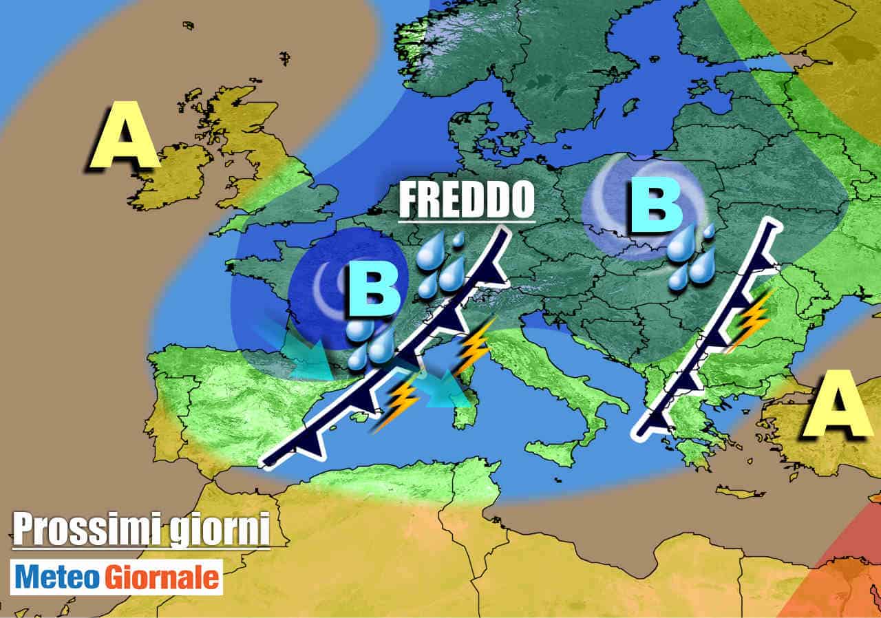 METEO 7 Giorni: FREDDO e VENTO. Da mercoledì nuovo MALTEMPO, pioggia e neve