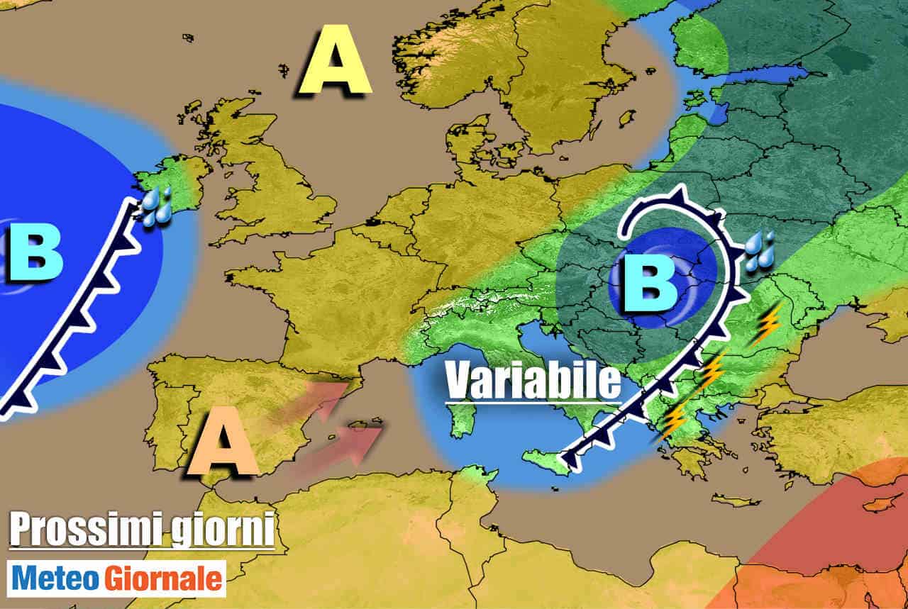 METEO 7 Giorni: MALTEMPO agli sgoccioli, farà CALDO la prossima settimana