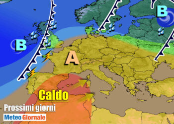 Evoluzione meteo inizio settimana