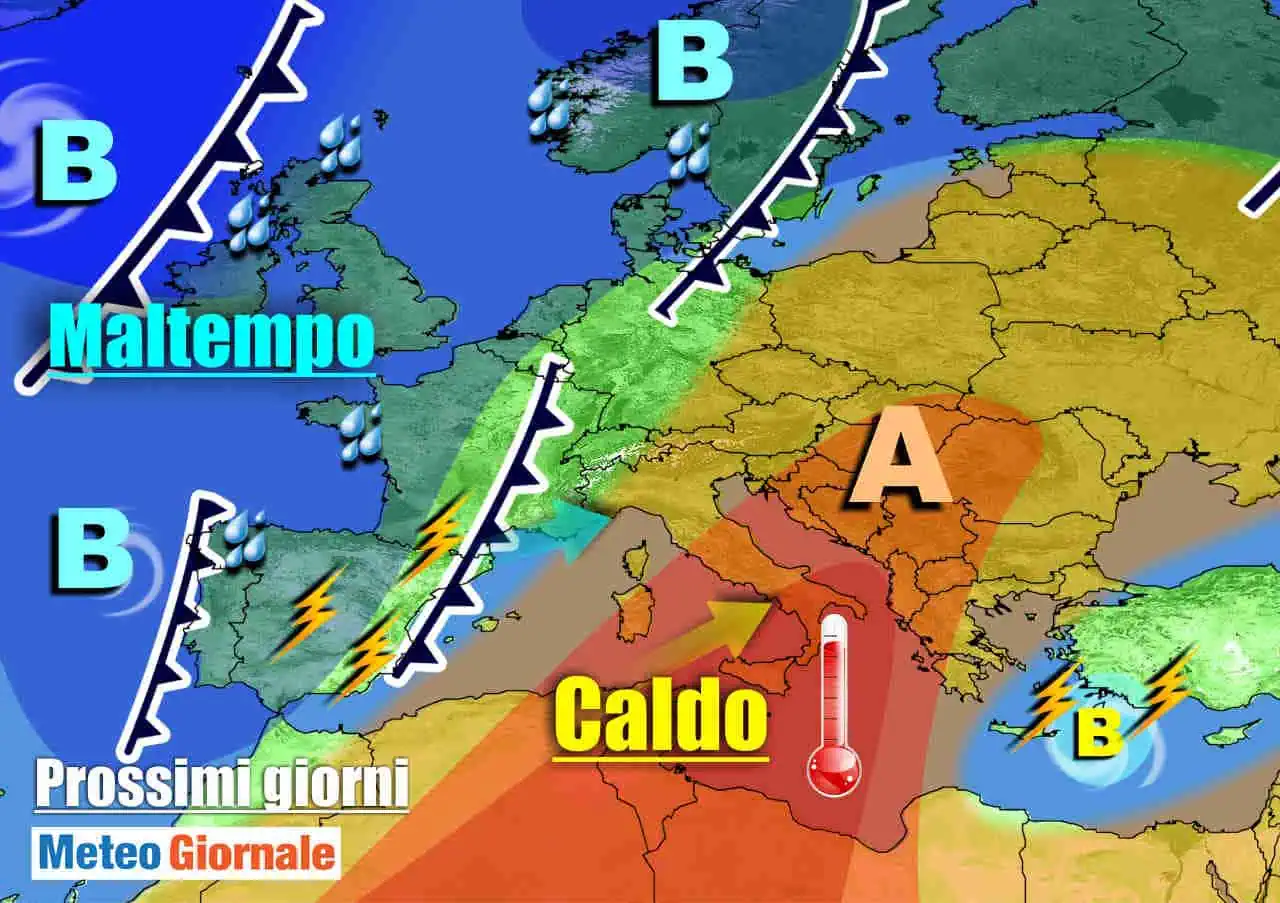 Fronte avanza verso l'Italia, peggiora nel weekend