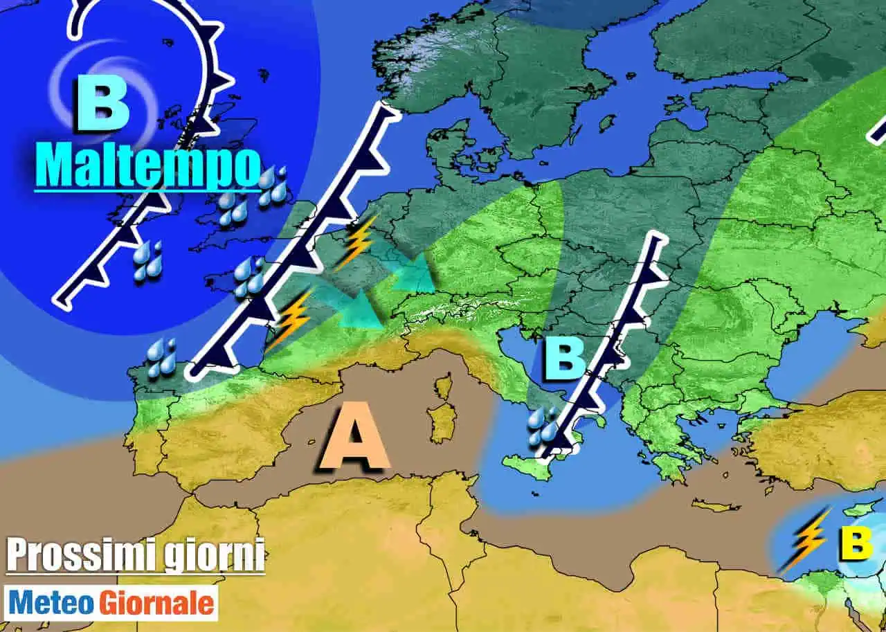Evoluzione meteo prossimi giorni