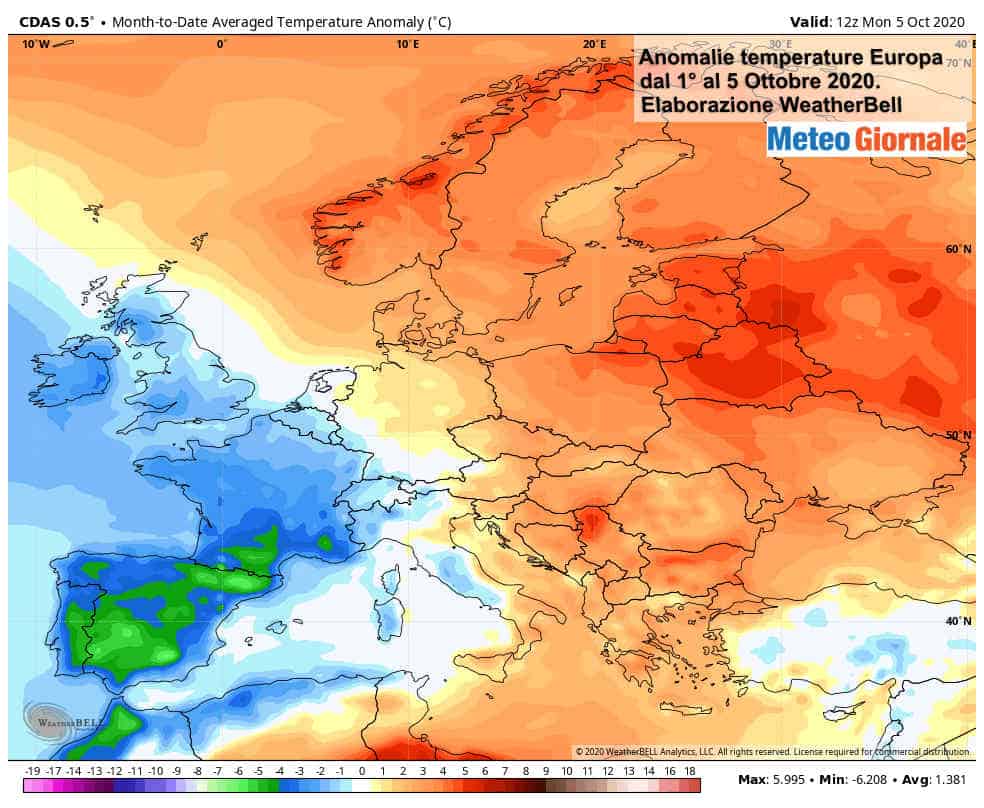 Clima Europa, il Continente spaccato in due. Italia nel mezzo, ecco perché
