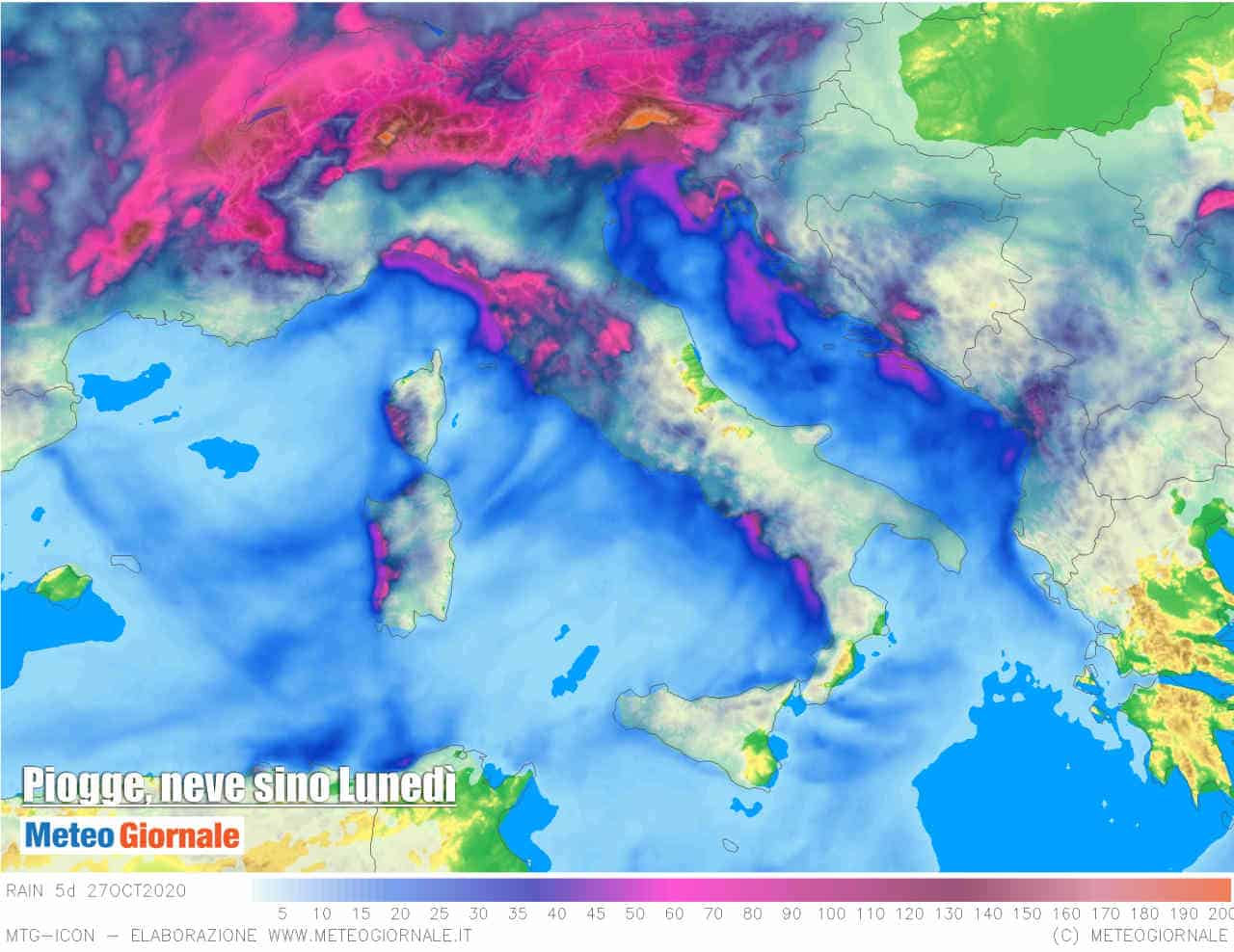 Meteo avviato verso un periodo con forti piogge e perturbazioni intense