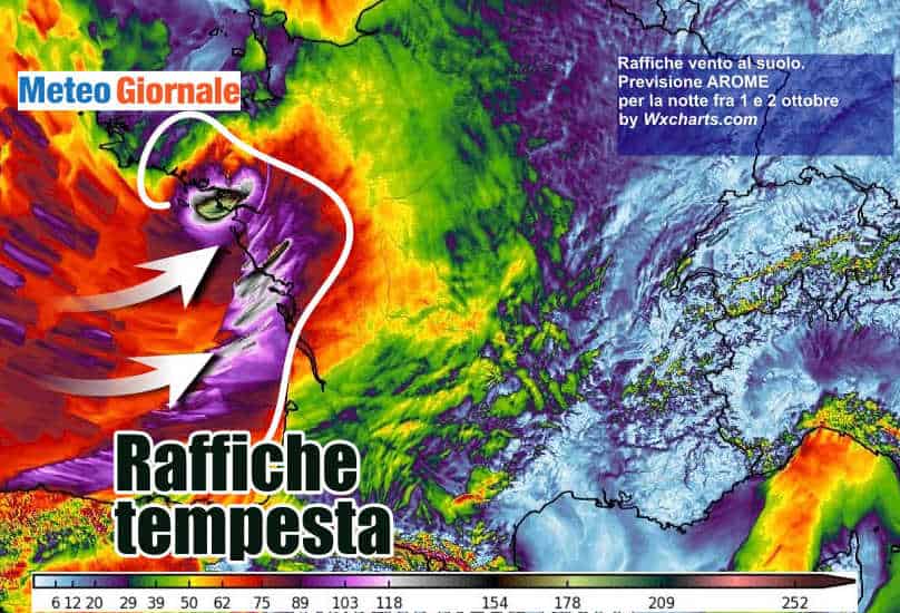 CICLONE FURIOSO su Francia e Inghilterra, in arrivo BUFERA a 200 all’ora