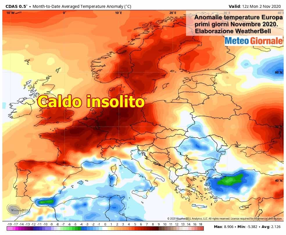 Novembre è partito caldissimo in Europa, ecco come proseguirà. Trend meteo