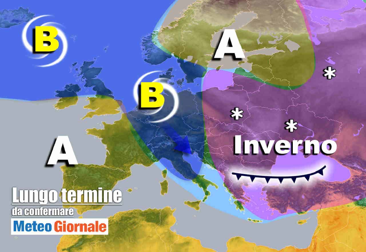 Meteo sul lungo termine per l'Italia: ANTICICLONE, insidia di FREDDE perturbazioni
