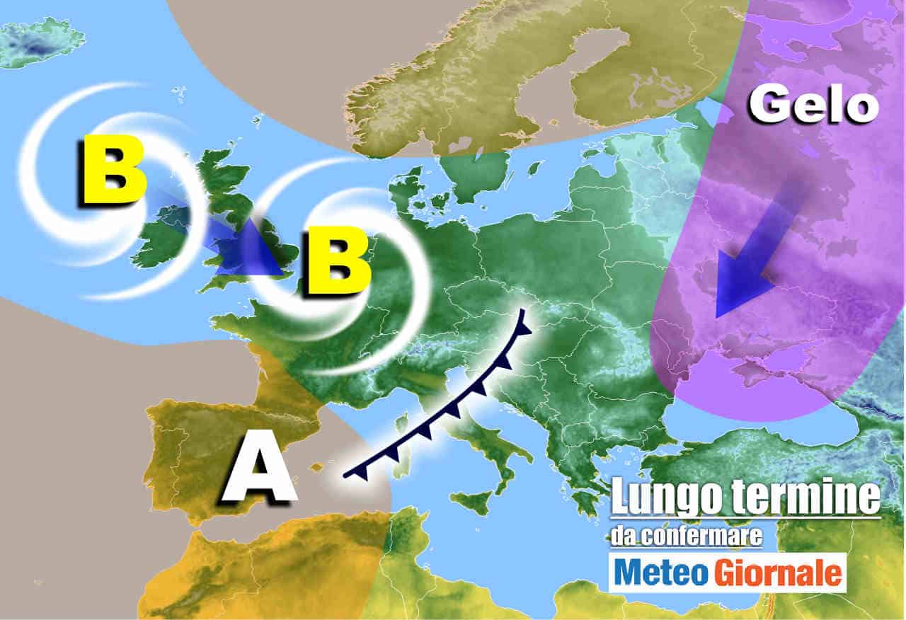 Meteo lungo periodo con strappi di MALTEMPO e FREDDO