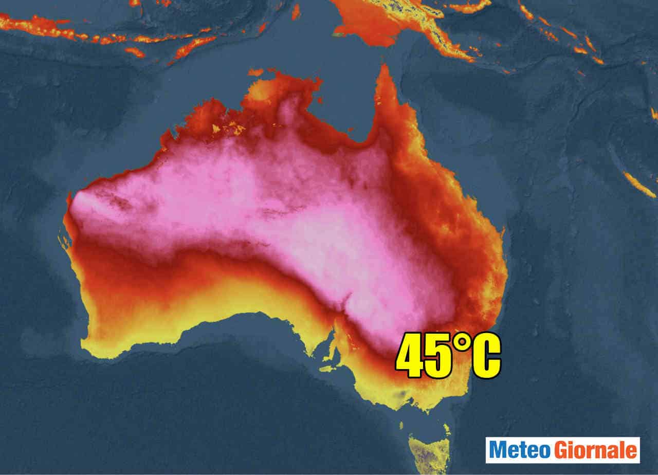 AUSTRALIA, improvvisamente 45°C sino alle coste