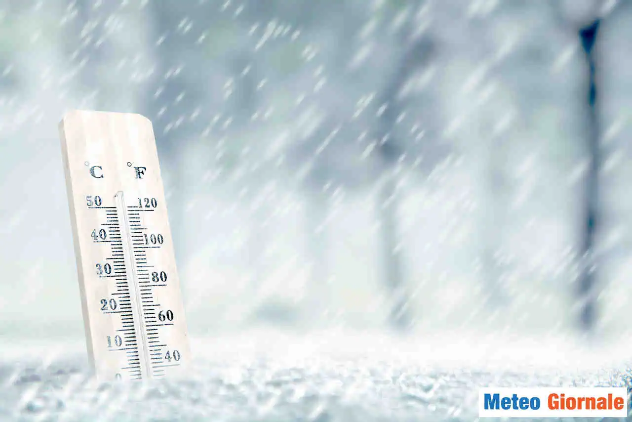 Crollo temperature con l'imminente peggioramento