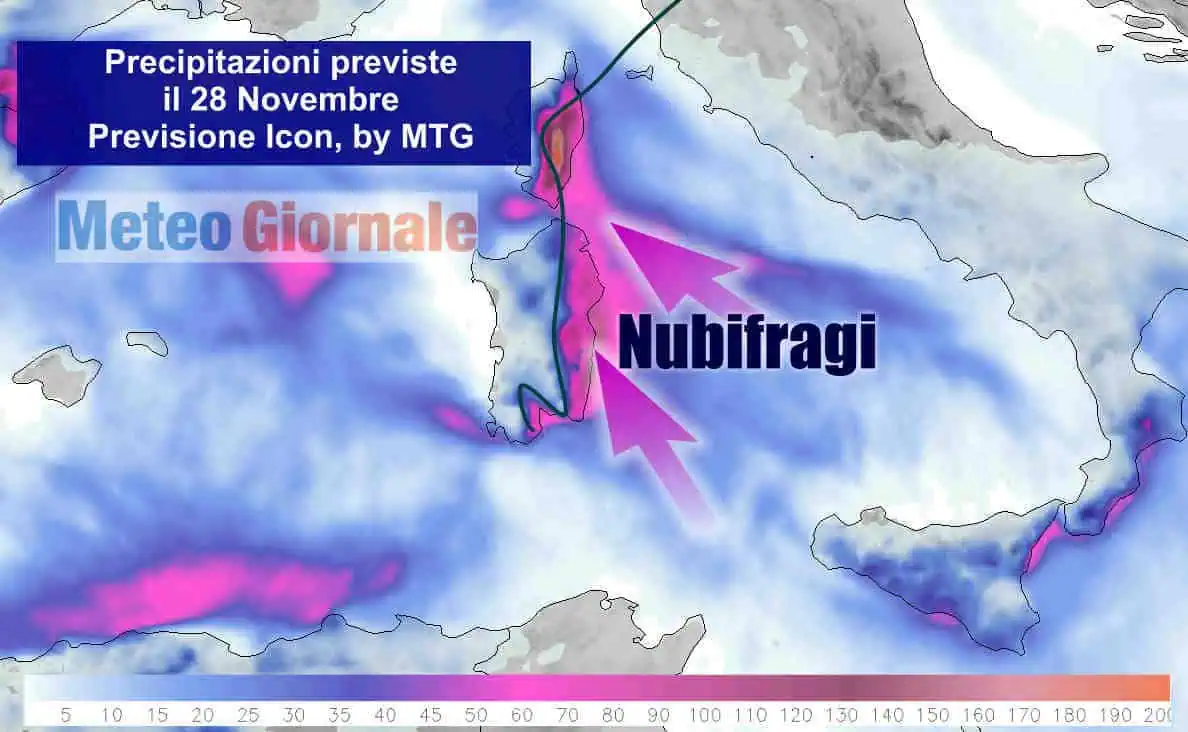 Le previsioni meteo per le prossime ore