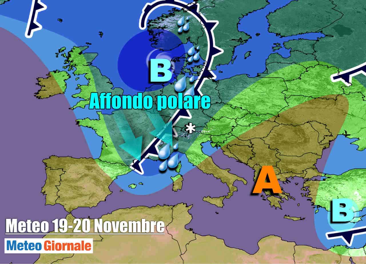 METEO Italia, torna l’Anticiclone, ma Venerdì impulso freddo polare
