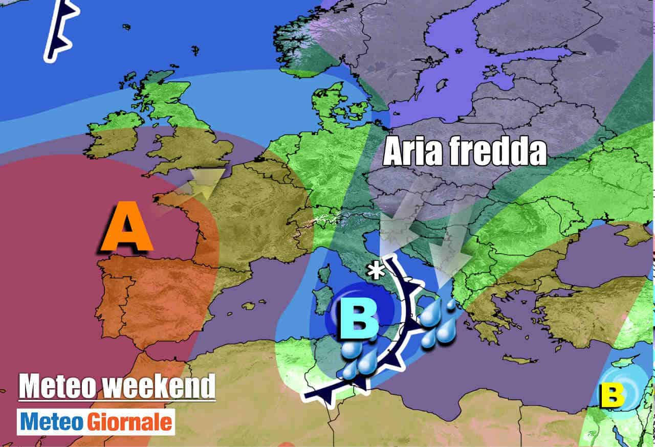 METEO 7 Giorni. Sfuriata di maltempo invernale, con VENTO, PIOGGIA e NEVE