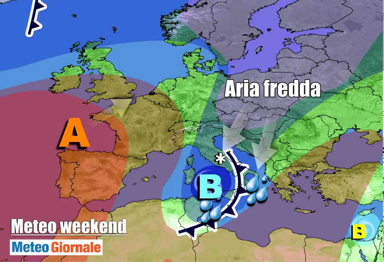 Evoluzione meteo weekend