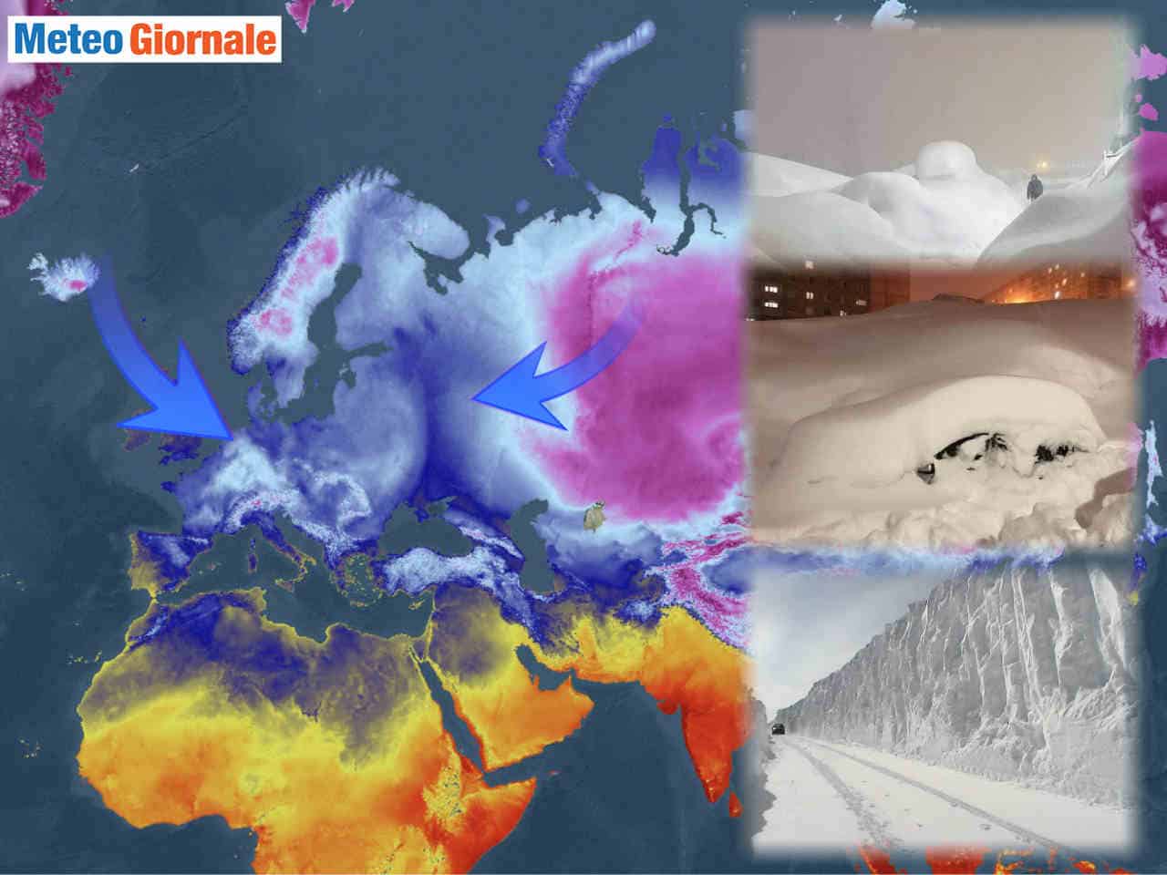 Le incredibili tempeste di neve in Siberia, ibernano l'Inverno. Influenze per Europa