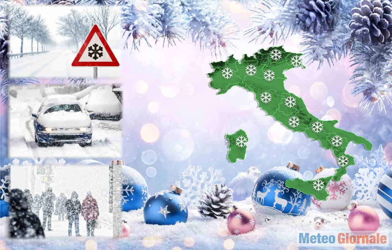 ITALIA, meteo con la Neve dal Bianco Natale