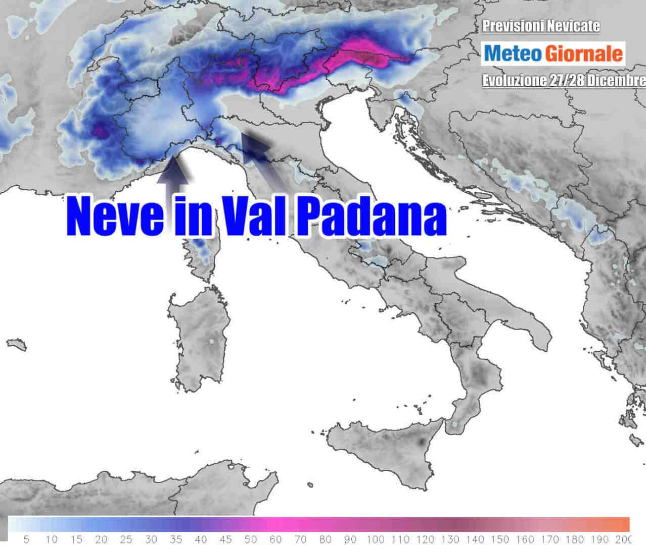 NEVE arriva fino in pianura, ne cadrà tantissima. Le aree colpite, ultime novità