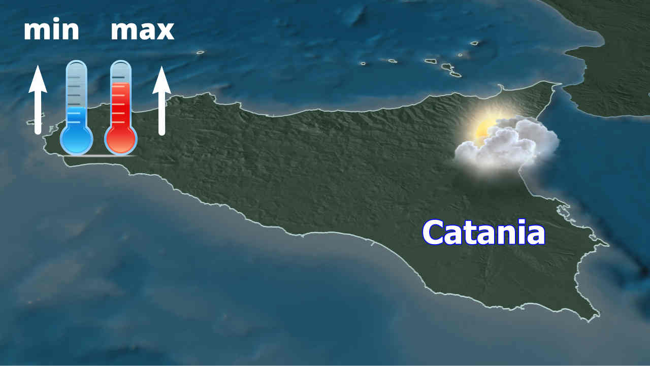 Meteo Catania con aria calda, ma temporali nel fine settimana, poi freddo