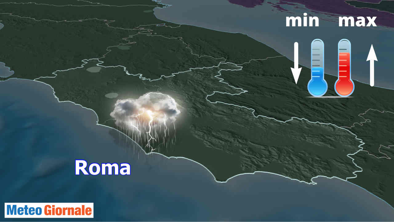 Meteo Roma, altre piogge temporali