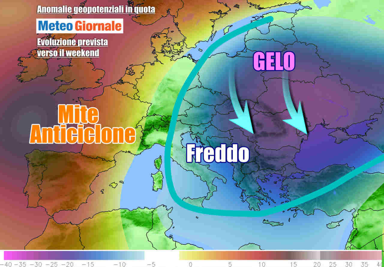 METEO in breve pausa, GELO RUSSO in avvicinamento dopo metà settimana