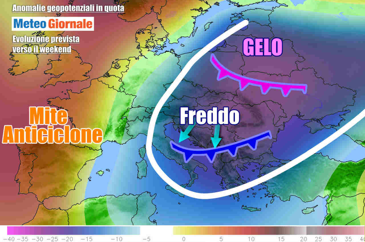 METEO con FREDDO dalla Russia, rasoiata su Italia. Crollo termico, neve