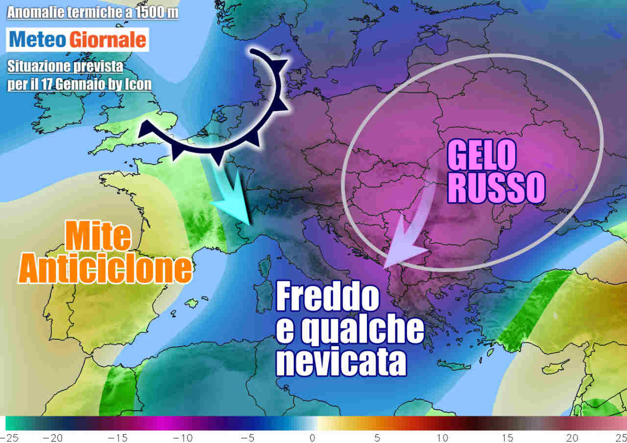 METEO Italia. Ecco l'INVERNO con FREDDO dai Balcani e neve