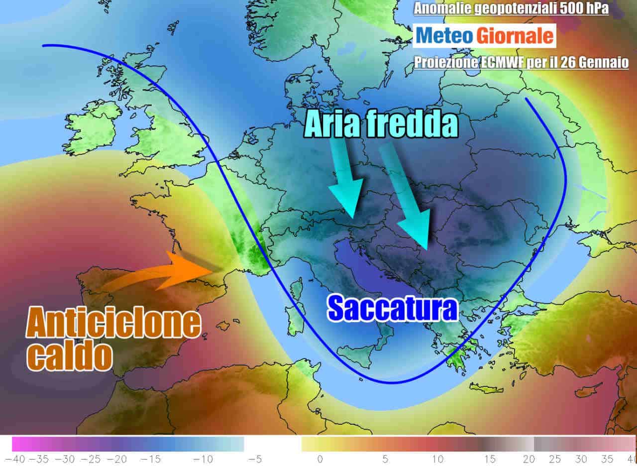 METEO Italia. Il maltempo con parentesi di freddo a inizio settimana. Neve a quote più basse