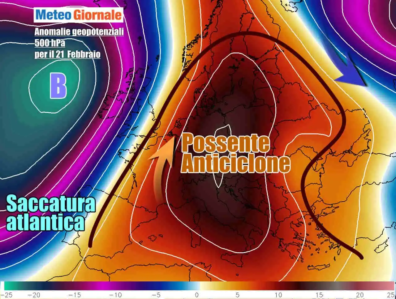 Super anticiclone tra il weekend e l'inizio di settimana, in espansione dall'Italia al Centro Europa