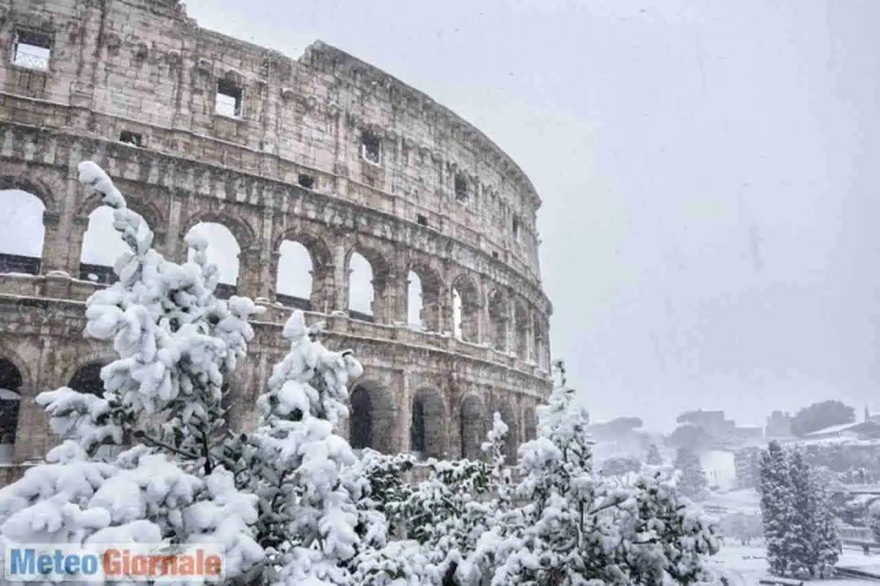 Roma sotto la neve, scenario accaduto più volte nel decennio dal 2010