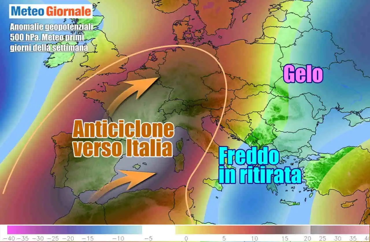 Verso rimonta anticiclonica, che scalzerà il grande freddo