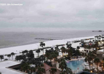 La neve sulla costa del Golfo, in Texas