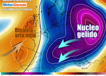 Le anomalie termiche previste tra sabato e domenica, con ingerenza decisa del freddo russo sull'Italia