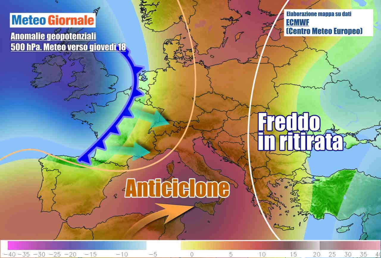 Meteo: GELO e NEVE presto spazzati via da Alta Pressione, durata