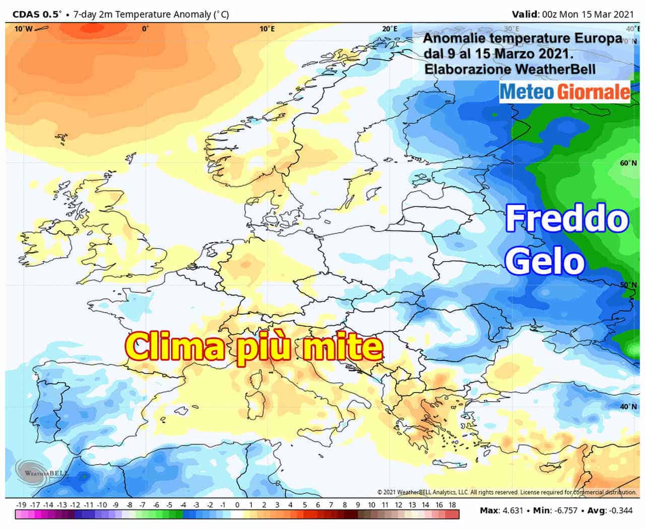 Marzo in Europa finora mite. Ora stravolgimento con arrivo del gelo tardivo