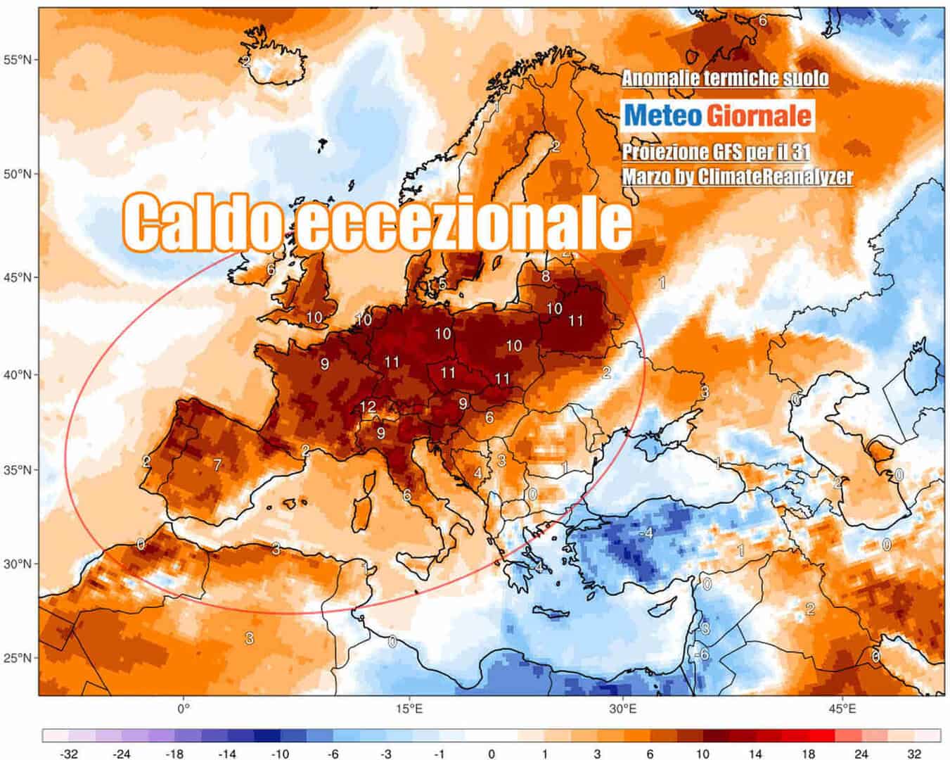 Meteo: CALDO RECORD in mezza Europa. Temperature come in piena estate