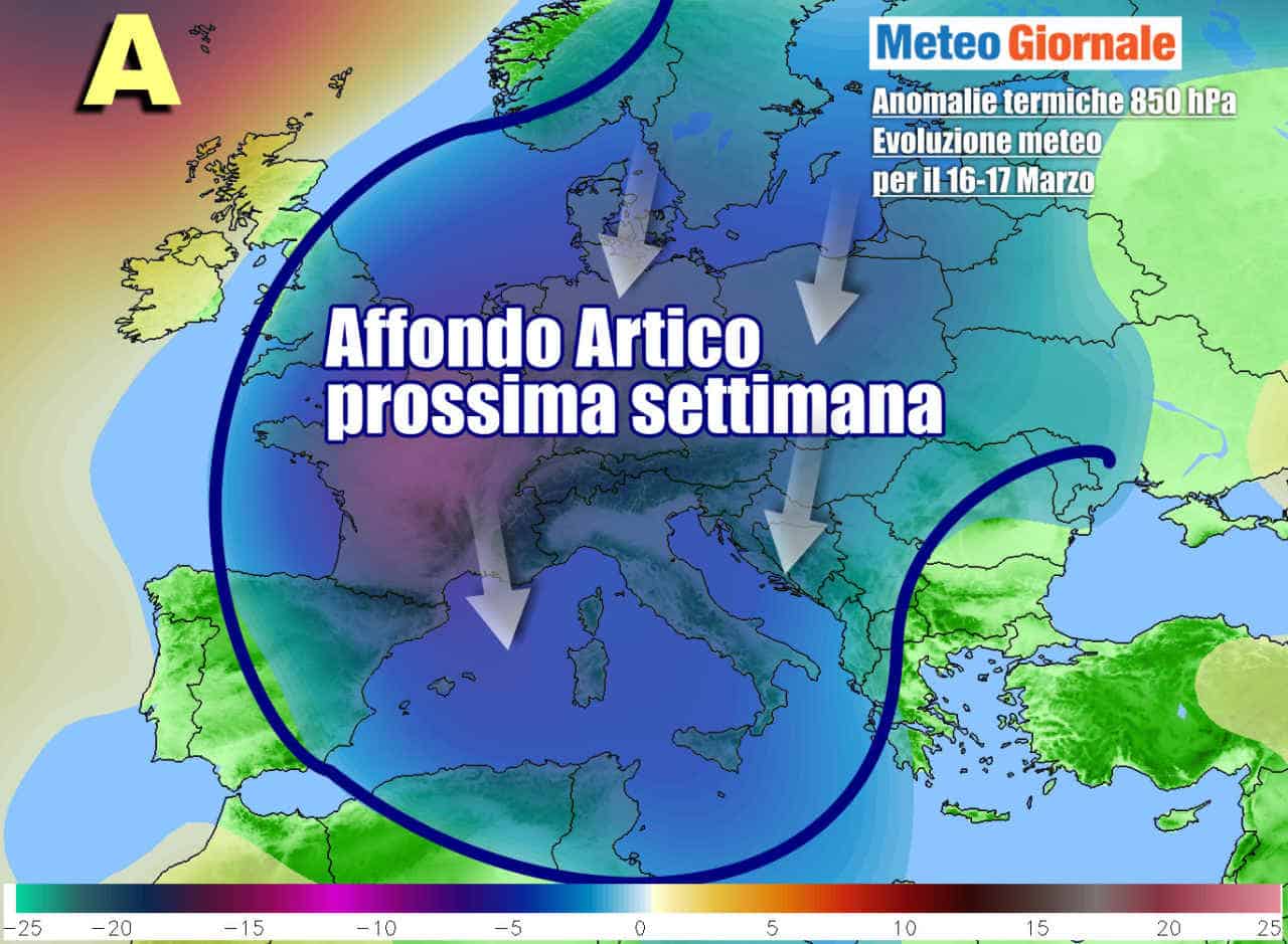 FREDDO dall’Artico verso l’Italia dal 15 Marzo. Meteo d'Inverno